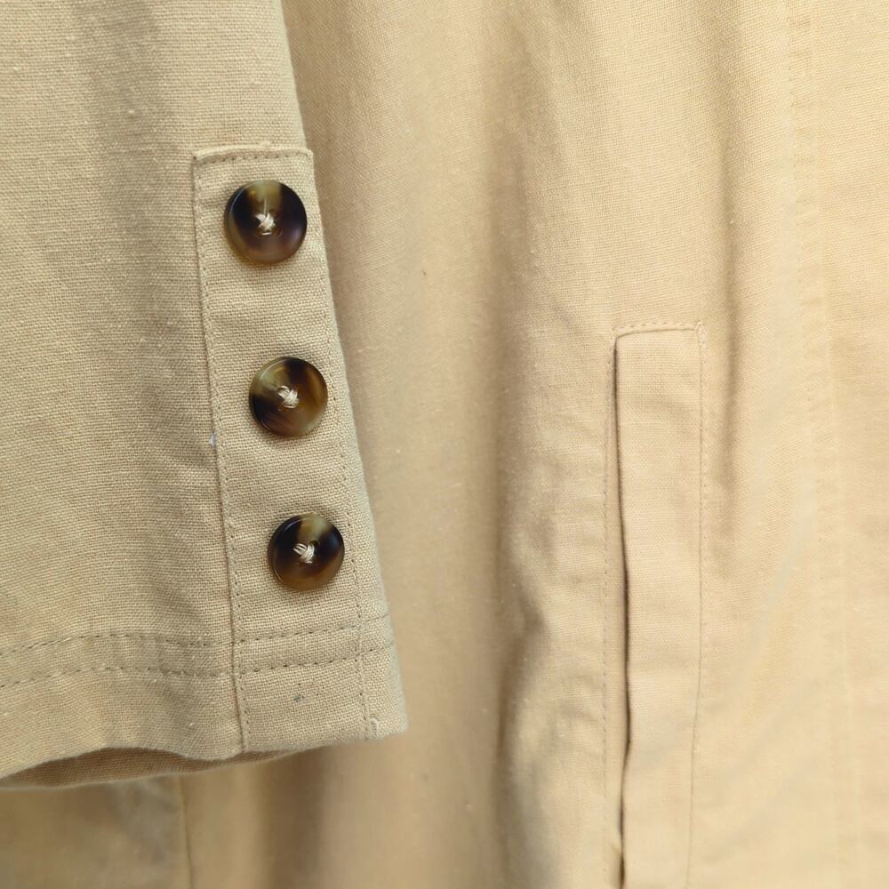 Multiples Linen Blend Jacket Button Front 1x Tan … - image 5